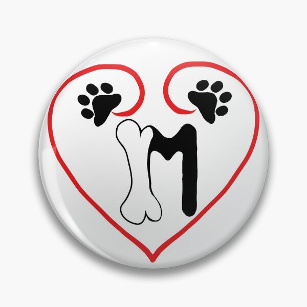 Item preview, Heart dog with the letter M designed and sold by acreació.