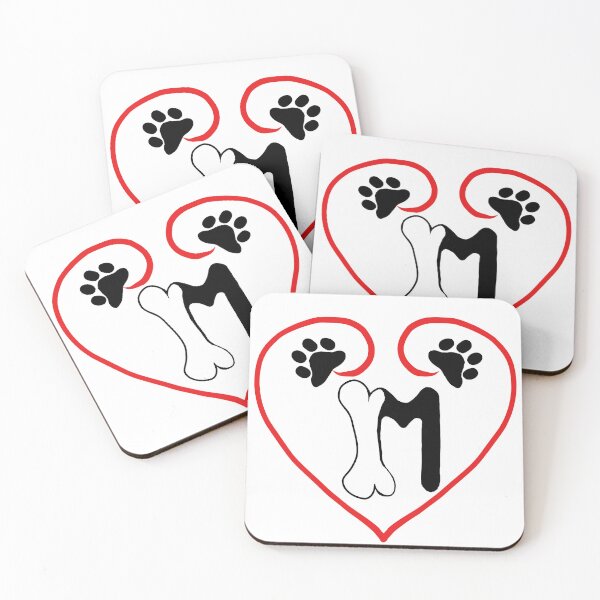 Item preview, Heart dog with the letter M designed and sold by acreació.