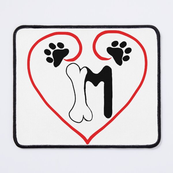 Item preview, Heart dog with the letter M designed and sold by acreació.
