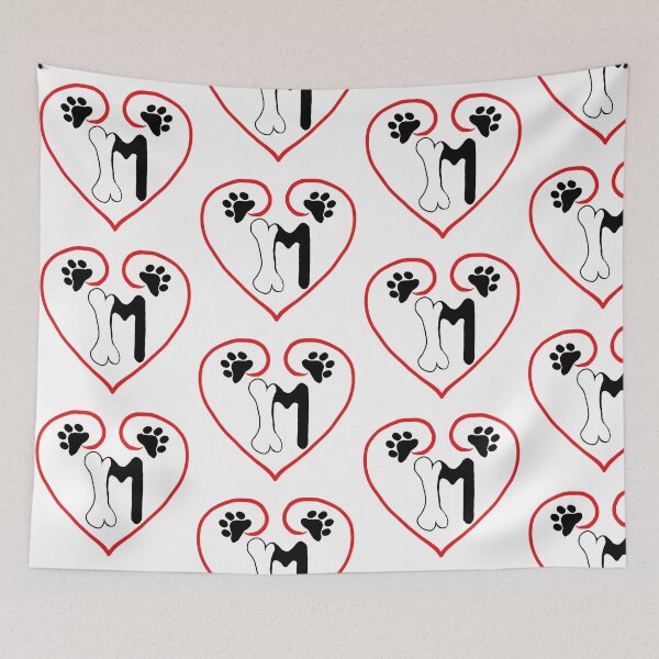 Item preview, Heart dog with the letter M designed and sold by acreació.