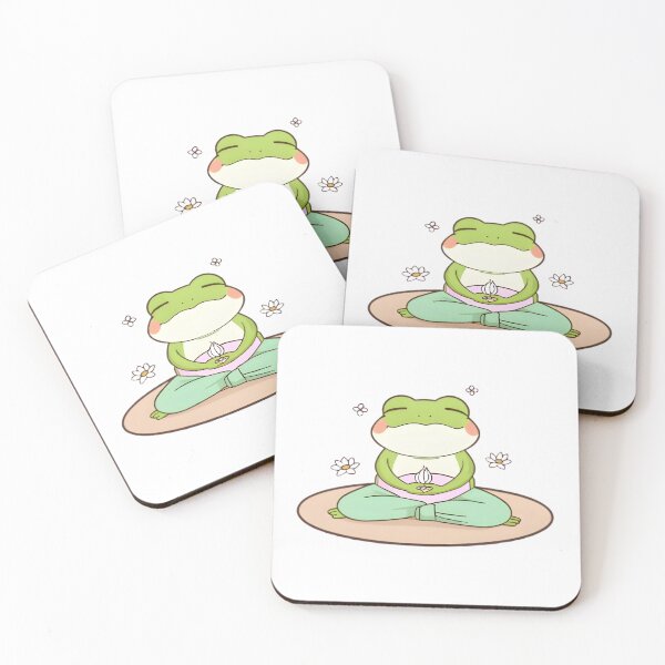 Item preview, Yoga Frog — Zen Kawaii Frog Sticker designed and sold by tommysworks.