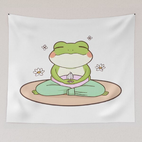 Item preview, Yoga Frog — Zen Kawaii Frog Sticker designed and sold by tommysworks.
