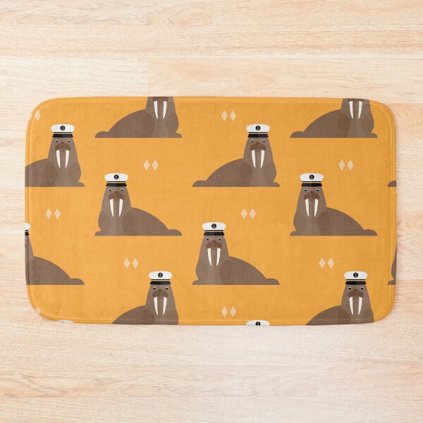Item preview, Walruses with sailor hat on orange designed and sold by reneesillus.