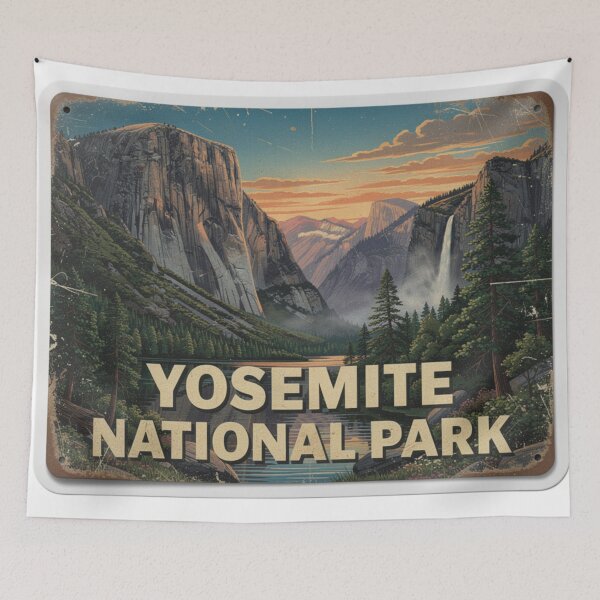 Item preview, Yosemite National Park Retro Poster Design designed and sold by The Souvenir Dept..