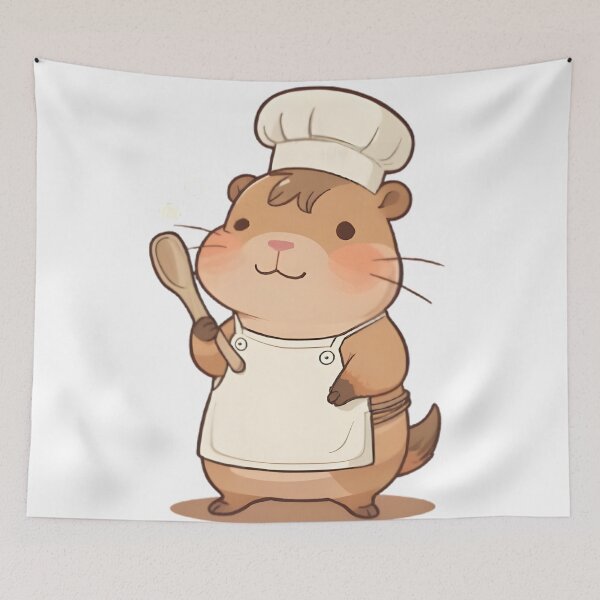 Item preview, Capybara Chef — Cute Cooking Capybara Sticker designed and sold by tommysworks.