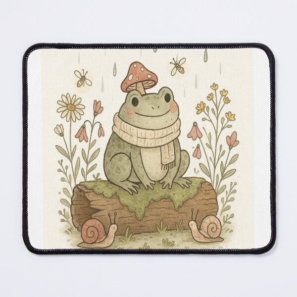 Item preview, Whimsical Frog Reading Book Mushroom Rain designed and sold by NoNameDrops.