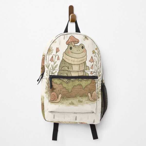 Item preview, Whimsical Frog Reading Book Mushroom Rain designed and sold by NoNameDrops.
