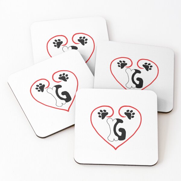 Item preview, Heart dog with the letter G designed and sold by acreació.