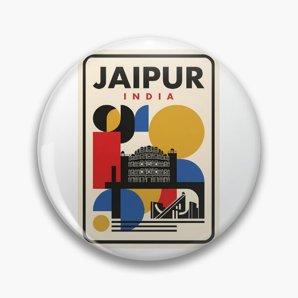 Item preview, Jaipur India Vintage Geometric Travel Poster designed and sold by k3rstman1.