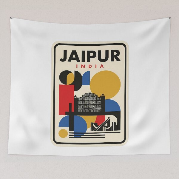 Item preview, Jaipur India Vintage Geometric Travel Poster designed and sold by k3rstman1.