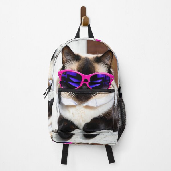 Item preview, Animals - Bicolor Cat in Neon Pink Sunglasses, Kitsch Internet Meme Aesthetic designed and sold by DoodyPets.