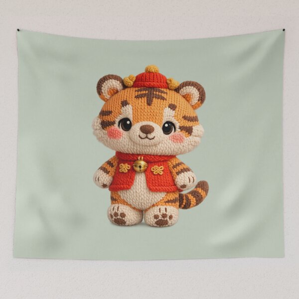 Item preview, Cute Knitted Year Of The Tiger | Kawaii 3D Chinese New Year Zodiac Art designed and sold by Moons Studio.