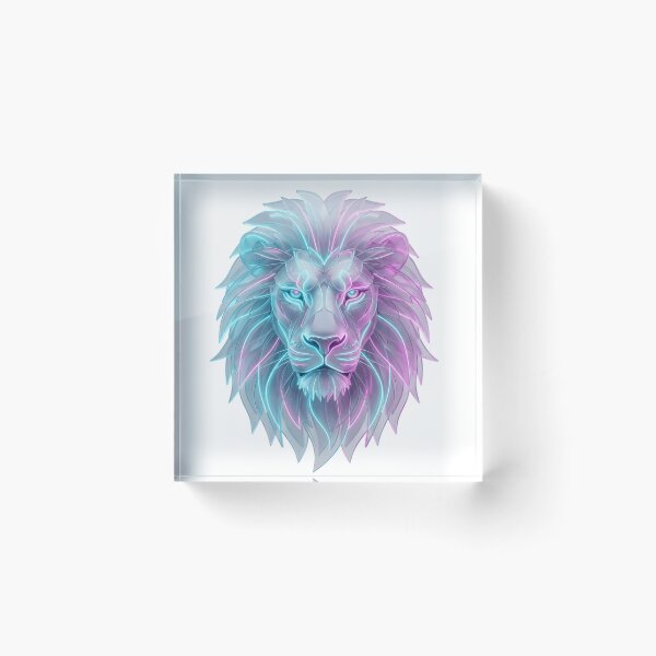 Item preview, Premium Glassmorphism Neon Lion designed and sold by krishna-artdesigns.