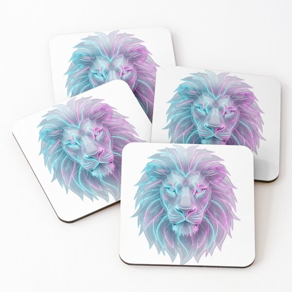 Item preview, Premium Glassmorphism Neon Lion designed and sold by krishna-artdesigns.