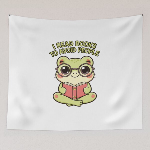Item preview, : I Read Books To Avoid People Nerdy Frog Shirt | Introvert Book Lover Gift designed and sold by Arties4Bread⭐⭐⭐⭐⭐.