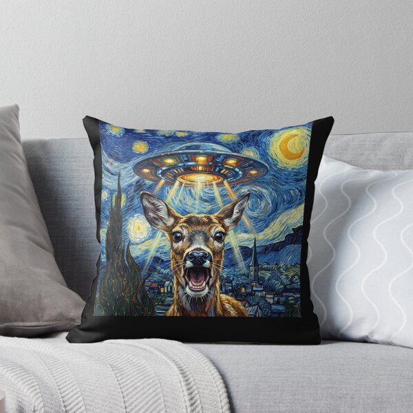 Item preview, Deer Starry Night UFO Van Gogh Art Animal Selfie Lover designed and sold by Kimberley King Art  King Art.