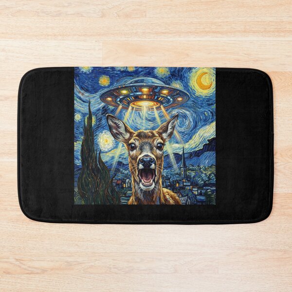Item preview, Deer Starry Night UFO Van Gogh Art Animal Selfie Lover designed and sold by Kimberley King Art  King Art.