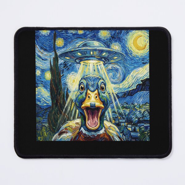 Item preview, Duck Starry Night UFO Van Gogh Art Animal Selfie Lover designed and sold by Kimberley King Art King Art.