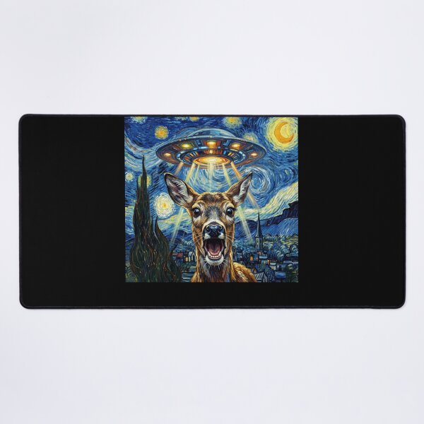 Item preview, Deer Starry Night UFO Van Gogh Art Animal Selfie Lover designed and sold by Kimberley King Art King Art.