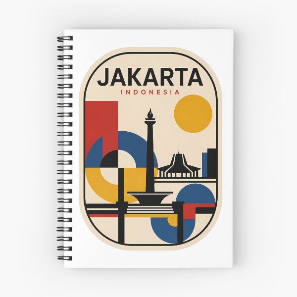 Item preview, Jakarta Indonesia Retro Travel Monas Geometric Cityscape designed and sold by k3rstman1.