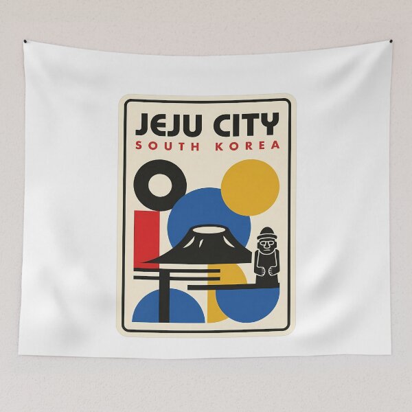 Item preview, Retro Jeju City South Korea Travel Bauhaus Style designed and sold by k3rstman1.