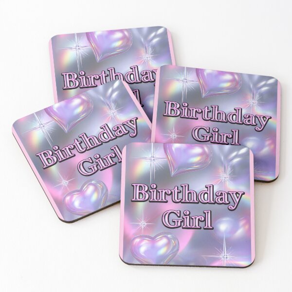 Item preview, Birthday Girl Holographic Heart Y2K Aesthetic Celebration Design designed and sold by Zabolotna_Art.