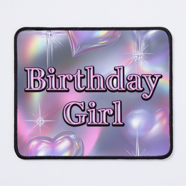 Item preview, Birthday Girl Holographic Heart Y2K Aesthetic Celebration Design designed and sold by Zabolotna_Art.