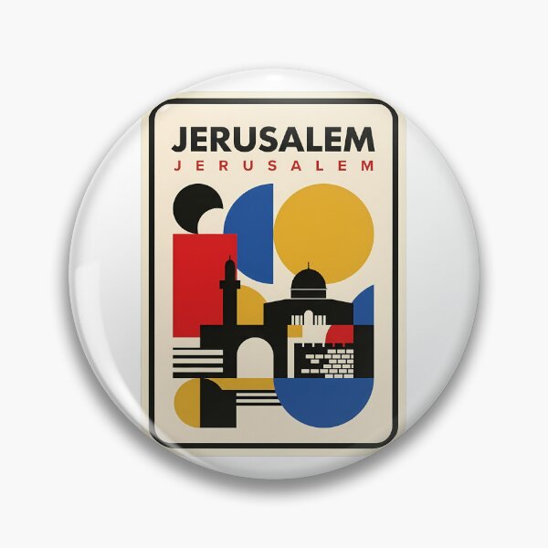Item preview, Geometric Jerusalem Cityscape Mid Century Modern designed and sold by k3rstman1.