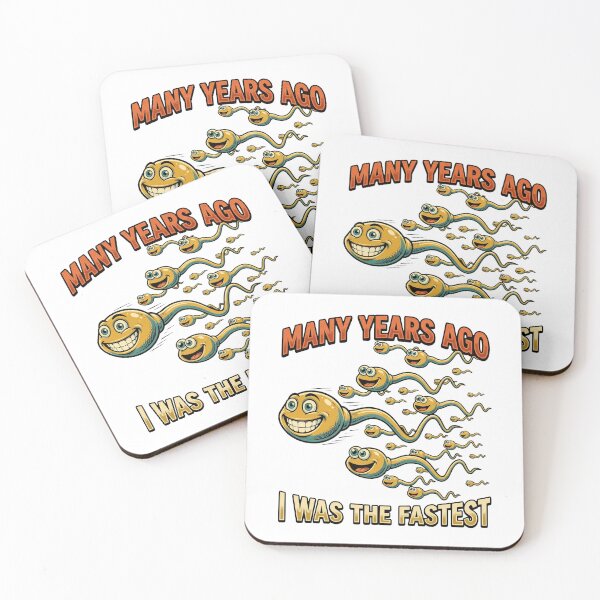 Item preview, Many Years Ago I Was The Fastest Funny Retro Sperm Joke designed and sold by Vermanartist.