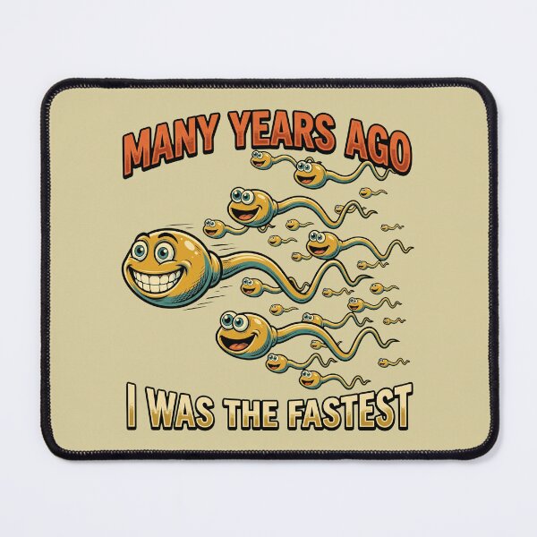 Item preview, Many Years Ago I Was The Fastest Funny Retro Sperm Joke designed and sold by Vermanartist.