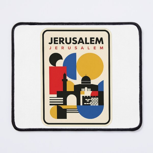 Item preview, Geometric Jerusalem Cityscape Mid Century Modern designed and sold by k3rstman1.