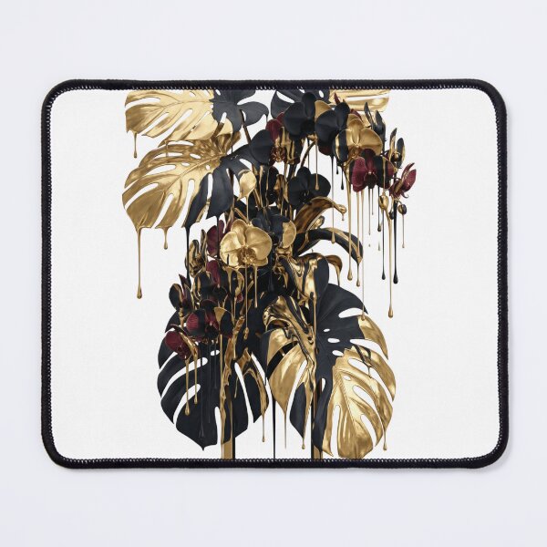 Item preview, Luxury Liquid Gold & Matte Black Monstera designed and sold by krishna-artdesigns.