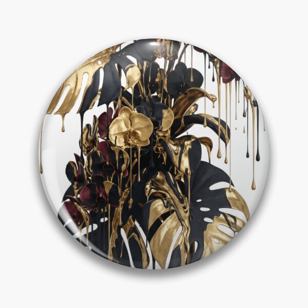 Item preview, Luxury Liquid Gold & Matte Black Monstera designed and sold by krishna-artdesigns.