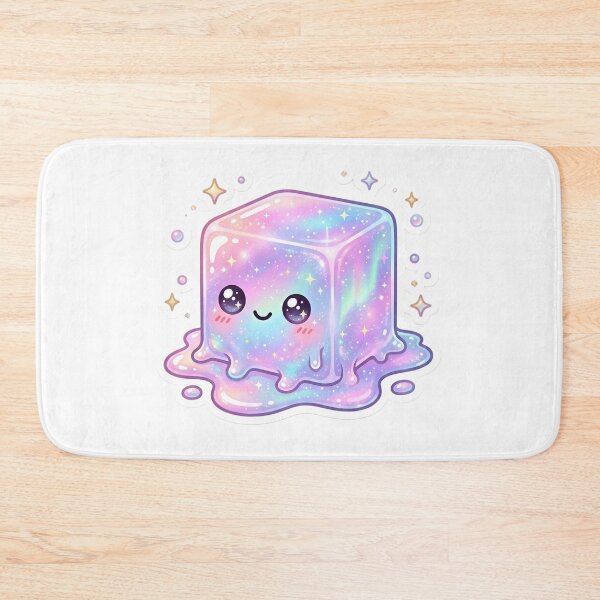 Aperçu de l'œuvre Autocollant Cube Gelée Galaxie Kawaii Needoh | Slime Cosmique Pastel Mignon | Esthétique Cube Arc-en-ciel Scintillant créée et vendue par Bhaskar Digital Art.