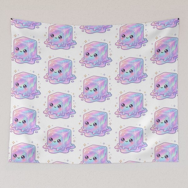 Item preview, Pegatina Needoh Kawaii Galaxy Jelly Cube | Slime cósmico pastel adorable | Estética de cubo arcoíris brillante designed and sold by Bhaskar Digital Art.