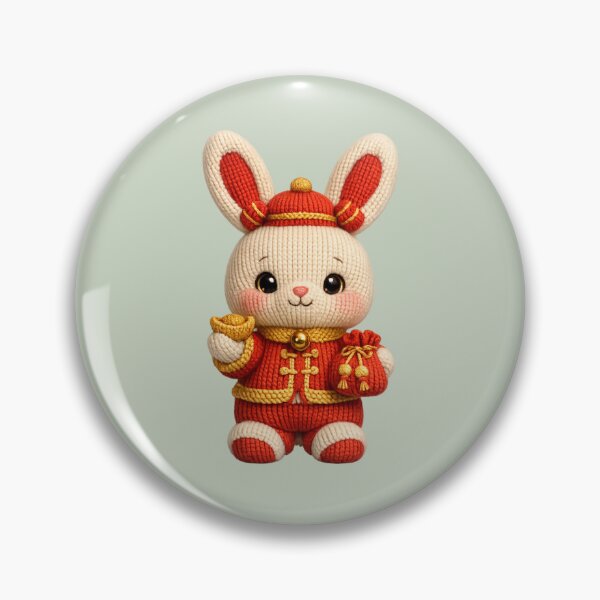 Item preview, Cute Knitted Year Of The Rabbit | Kawaii 3D Chinese New Year Zodiac Art designed and sold by Moons Studio.