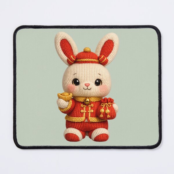 Item preview, Cute Knitted Year Of The Rabbit | Kawaii 3D Chinese New Year Zodiac Art designed and sold by Moons Studio.