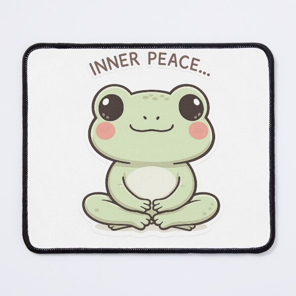Item preview, inner Peace Eventually Meditating Frog Shirt | Zen Kawaii Anxiety Tee designed and sold by Arties4Bread⭐⭐⭐⭐⭐.