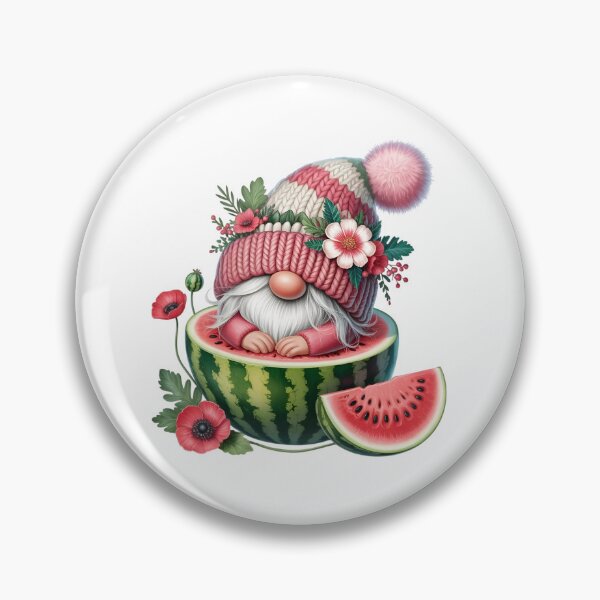 Item preview, Whimsical Watermelon Gnome Floral Summer Cute Garden Fantasy Illustration designed and sold by Celebrate & Sparkle.