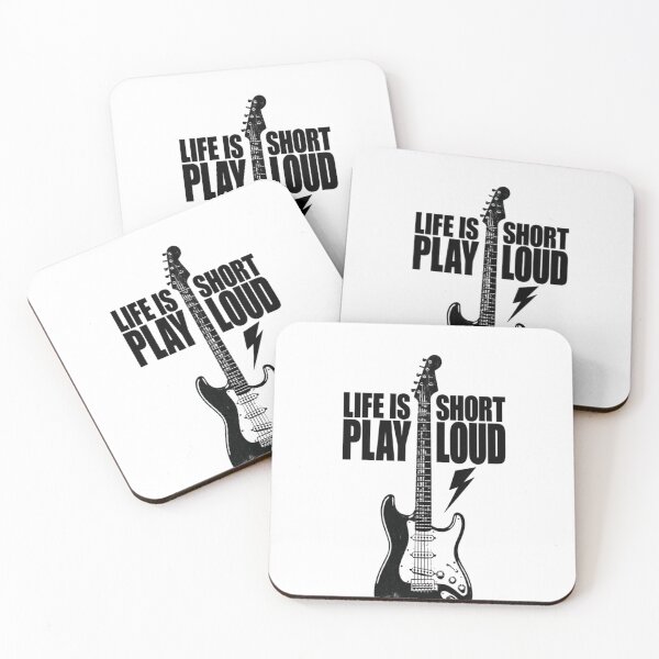 Item preview, Life Is Short Play Loud Guitar Print designed and sold by CosmicRockArt.