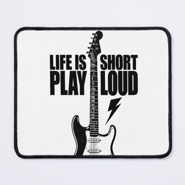 Item preview, Life Is Short Play Loud Guitar Print designed and sold by CosmicRockArt.