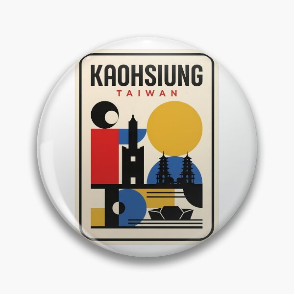 Item preview, Retro Kaohsiung Taiwan Geometric Skyline Landmarks designed and sold by k3rstman1.
