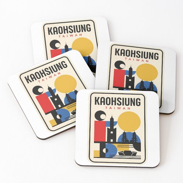 Item preview, Retro Kaohsiung Taiwan Geometric Skyline Landmarks designed and sold by k3rstman1.