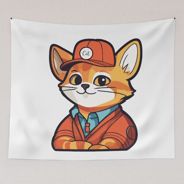 Item preview, Cat fellow worker, cheerful, friendly, bright, simple sticker in pixar style – Cute Lazy Cat Watching Movies with Popcorn – Introvert Couch Potato Cat Lover Gift designed and sold by Artimax-Studio.