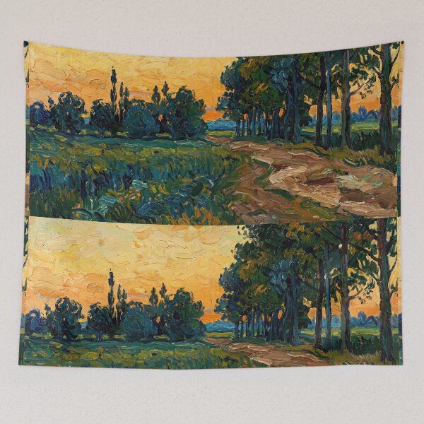 Item preview, Golden Sunset Path Through Trees designed and sold by artofuniverse.