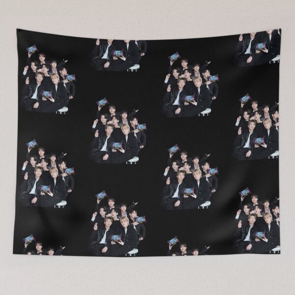 Item preview, BTS OT7 Group Photo - Elegant Black and Purple Concept designed and sold by moamaxshop.