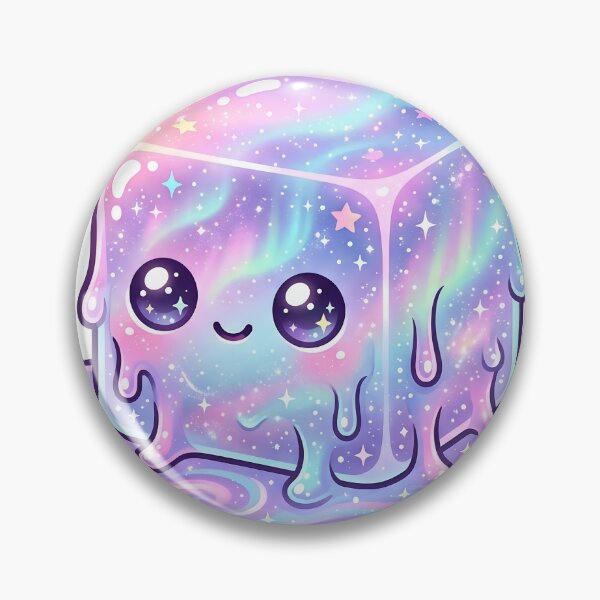 Item preview, Needoh Kawaii Aurora Galaxy Cube Sticker | Cute Pastel Cosmic Jelly Cube | Magical Space Aesthetic designed and sold by Bhaskar Digital Art.