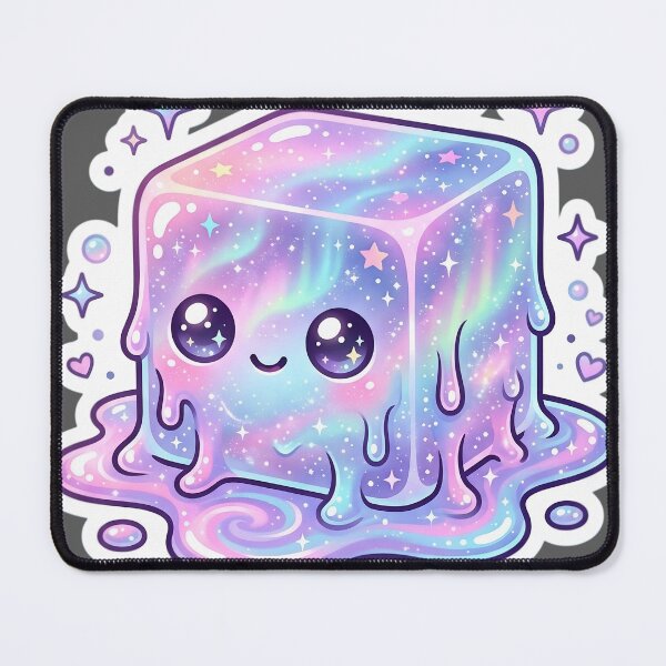 Item preview, Needoh Kawaii Aurora Galaxy Cube Sticker | Cute Pastel Cosmic Jelly Cube | Magical Space Aesthetic designed and sold by Bhaskar Digital Art.