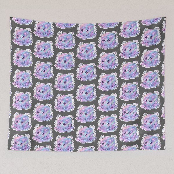 Item preview, Pegatina Needoh Kawaii Aurora Galaxy Cube | Lindo cubo de gelatina cósmica en tonos pastel | Estética espacial mágica designed and sold by Bhaskar Digital Art.