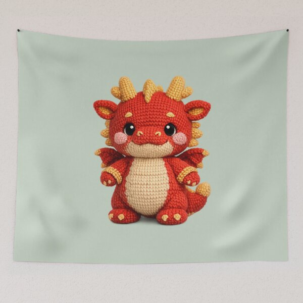 Item preview, Cute Knitted Year Of The Dragon | Kawaii 3D Chinese New Year Zodiac Art designed and sold by Moons Studio.